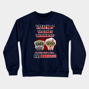 Attack of the Zombie Grandparents - funny scary horror Halloween Crewneck Sweatshirt